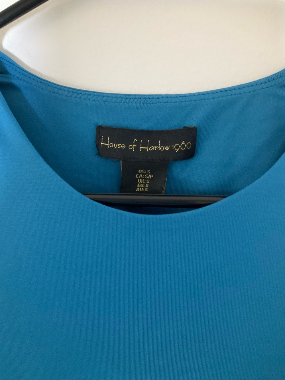 House of Harlow 1960 Blue Cropped Stretch Tee Short Sleeve Size S - Picture 4 of 5